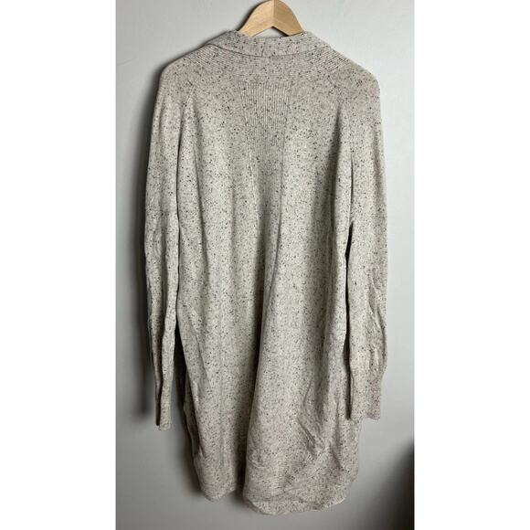 Nordstrom Signature 100% Cashmere Open Front Cardigan Sweater Beige Size Large - Picture 2 of 4